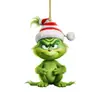 Fornecimento Exclusivo Transfronteiriço de Decorações de Árvore de Natal do Grinch, Enfeites Pendurados Planos Criativos de Desenho Animado, Presentes de Feriado, Pingentes de Acrílico