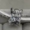 Panjia Dora Cobre Blanco S925 Chapado en Plata Cuentas DIY Colgante Serie Animal Oso Accesorios de Cuentas de Moda Versátiles