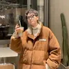 Chaqueta de Pana de Algodón Estilo Americano para Hombre, Nueva Ropa Gruesa de Algodón de Invierno, Abrigo de Algodón Retro Holgado Casual Versátil con Cuello Alto