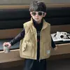 9784 Chaleco Ligero de Algodón para Niños Otoño e Invierno 2026 Nuevo Chaleco Espeso con Forro Polar para Niños Chaqueta Chaleco para Bebé