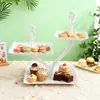Plato de Fruta para el Hogar, Mesa de Café para Sala de Estar, Plato de Fruta de Múltiples Niveles, Soporte para Bocadillos de Té de la Tarde, Soporte para Pasteles y Bocadillos, Pastel Europeo