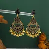Pendientes de Borla con Flores de Estilo Bohemio Transfronterizos Europeos y Americanos para Mujer, Pendientes de Moda Étnica Exagerados Retro, Pendientes de Alta Gama