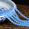 Pulsera DIY, collar, accesorios de joyería hechos a mano, cristal azul claro, calcedonia, cuentas redondas semiacabadas, cuentas sueltas, envío gratis