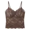 2612 Camisola sexy de encaje estilo francés con copas, adecuada para usar en capas, hermoso diseño de espalda, se puede usar como prenda interior o exterior, top de otoño para mujer