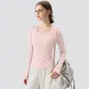 Ropa de Yoga al por Mayor Primavera Otoño Falso Dos Piezas con Almohadillas en el Pecho Deportiva Secado Rápido Manga Larga Hombros Descubiertos Adelgazante Ropa de Fitness Dropshipping