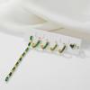 Set de Aretes Verdes Estilo Bosque para Mujer, Fresco y Único para Verano, Aretes de Borla con Forma de Corazón Suave, Set de Siete Piezas con Broches para Orejas