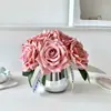 Rosas Artificiais, Arranjos de Flores de Mesa de Jantar de Luxo Leve de Alta Qualidade, Enfeites Decorativos, Flores Artificiais, Buquês, Arranjos Florais, Entrega Transfronteiriça