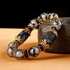 Pulseira de ágata antiga natural flor de gelo estilo étnico padrão dragão Xizang joia Tianzhu pulseira Jade Jade fornecimento ao vivo