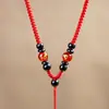 Cordón Tejido Hecho a Mano de Oro y Jade para Colgante de Mujer, Cordón para Collar con Colgante de Ágata de los Doce Signos del Zodiaco para Hombre
