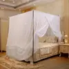 Mosquitero de gasa de algodón, de doble hilo, engrosado, estilo tradicional, de una sola puerta, a prueba de polvo, con varillas de bambú y cuerdas de amarre