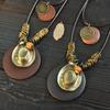 Estilo Étnico Vintage Versátil Algodón y Lino Ropa Decoración Accesorios Cuerda de Cera Larga Verde Sombrero Antiguo Cadena de Lana Multicapa