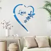Amor Pegatinas de pared de espejo para el Día de San Valentín Pegatinas decorativas de centro comercial SM231 acrílico Amor Pegatinas de pared de espejo con forma de corazón