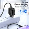 Cargador luminoso mariposa 3USB 2.4A solución IC smartphone tableta universal cabezal de carga de viaje Venta al por mayor