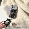 Diseño de lazo tridimensional de encaje, adecuado para funda de teléfono Apple 18 Pro Max, estilo cadena iPhone 17, diseño simple, para niñas