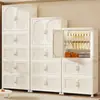 Armario para niños sin instalación, gabinete de almacenamiento para ropa de bebé, pequeño armario para bebés, gabinete de almacenamiento plegable organizador para el hogar de plástico