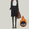 Jeans Azul Cinza Novo de Inverno 2024 Cintura Alta Forrado com Fleece Feminino Slim-Fit Emagrecedor Justo Stretch Calça para Botas