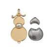 Yingyi Joias DIY Base de Pingente de Cabaça em Brocado Song com Tampa Estilo Chinês Fortuna e Prosperidade Conjunto de Materiais para Corrente de Suéter com Pérolas