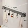 Fila de ganchos adhesivos para baño, gancho de ventosa, sin taladro, resistente, para uso en cocina y hogar, fila de ganchos para ropa en la parte trasera de la puerta