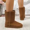 2026 Botas de Nieve Europeas y Americanas para Mujer de Comercio Exterior, Botas de Nieve de Caña Alta, Botas para Mujer de Tallas Grandes, Botas Largas con Forro de Lana y Engrosadas, Venta al por Mayor