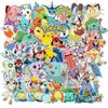 50 adesivos fofos de anime pokemon pokemon criativos à prova d'água papelaria skate copo adesivos atacado