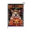 Banderas de Jardín de Halloween Transfronterizas, Banderas de Decoración Festiva, Banderas Decorativas Divertidas y Lindas de Gato y Calabaza para el Jardín