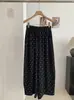 Calça Kekezoon Poá Cintura Elástica Perna Larga 2026 Verão Retro Simples Solta Versátil Cropped 8146