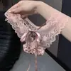 Bragas Sexy de Encaje con Estampado de Leopardo Estilo Francés de Alta Gama Estilo Puro Deseo para Mujer 2026 Nuevas Braguitas de Encaje con Cordones y Calados