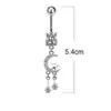 Aliexpress Ebay Amazon Popular Aço Inoxidável Unha do Umbigo Cravejada com Zircônia Argola do Umbigo Joia para Body Piercing em Estoque