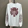 Blusa de algodão de manga comprida com estampa em sânscrito para outono e inverno, estilo casual versátil para homens e mulheres, nova peça de outer wear da moda