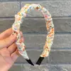 Diadema de tela de primavera con flores pequeñas, plisada, estilo pastoral de celebridad de Internet, pasador para el pelo de niña, diadema simple de comercio exterior
