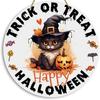 Decoración del hogar transfronteriza, Halloween, gato negro, calabaza, fantasma, serie, colgante de madera, logotipo redondo, placa de madera creativa