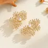 Brincos de Floco de Neve Dourados Transfronteiriços da Amazon, Super Bonitos, Leves e Luxuosos Brincos Retrô, Brincos de Design Versátil