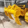 Garras hidráulicas para toras, acessório de escavadeira para pegar toras, garras de toras de cilindro único e duplo, equipamento para pegar madeira