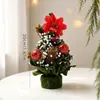 Vários Tipos de Árvores de Natal de Mesa, Árvores de Natal Nevadas com Flocos no Estilo Ins Nórdico, Árvores de Natal Artificiais Xadrez no Estilo Country Americano