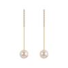 Nuevos pendientes de perlas de lujo ligeros de alta gama para mujer, sencillos y elegantes, con borlas de perlas de circonita.