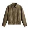 Estilo Novo Transfronteiriço Moda Jovem Retrô Ombro a Ombro Jaqueta de Couro Tendência Moda Jaqueta de Couro Retrô Americano Jaqueta Bonita