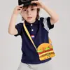 Bolsa de silicone criativa com furos para comida DIY, batata frita fofa, hambúrguer, bolsa mensageiro, bolsa infantil de desenho animado, atacado