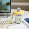 Taza aislada de doble pared con estampado de leopardo, gran capacidad, taza de café de acero inoxidable 316, diseño elegante, taza de viaje portátil para mujer