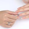 Anillo Clásico de Plata para Pareja Abierto con Diamante Forma de Capullo Floreciente para Hombre y Mujer Anillo de Par Boda Estudiante Moda OL Anillo de Compromiso