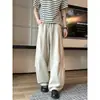 Colección Otoño 2026: Pantalones Plegados Curvos de Pierna Recta con Aspecto de Lino Compuesto Interior, Tallas M-5XL, HK26675-Especial P26