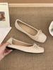 Zapatos Rojos Planos para Mujer Primavera Nuevo Estilo Francés Suave Hada Estilo Ballet Zapatos de Frijol con Aumento Interno Zapatos Escotados Amarillos