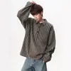 Playeras Deportivas para Parejas, Rayadas Estilo Old Money, Camisas de Manga Larga Retro High Street, Chalecos para Hombre, Camisas Holgadas, Versátiles para Primavera y Otoño