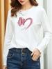 Camiseta de Manga Larga de Algodón Puro para Mujer Primavera y Otoño Nueva Moda Coreana Casual Holgada Camisa para Vestir por Capas Top Chic con Hombro Derecho