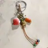 Chaveiro de Cerâmica Gourd de Jingdezhen Estilo Étnico Bolsa Tecida Pendurar Barraca de Mercado Noturno Literário Joias Pequenas Atacado em Estoque