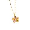 Collar Femenino Celebridad Cibernética Flor de Zirconia Pétalo Giratorio Nicho Lujo Ligero Simple Nuevo Estilo Diseño Colgante Elegante Acero de Titanio Artículo