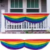 Bandera plisada semicircular colorida estilo Amazon para barandillas exteriores, bandera colgante para eventos, celebraciones y pancarta de decoración de balcón