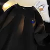 Camiseta Masculina de Camurça Manga Curta Verão Design Sense Marca de Moda Nicho plus size Casual Camiseta Pesada de Meia-manga 320g