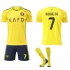 A2526 Riad Victoria Local y Visitante No. 7 Ronaldo Conjunto de Uniforme de Fútbol para Adultos y Niños Nueva Camiseta Transfronteriza
