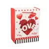 Bolsa de Regalo para el Día de San Valentín Estilo Ins Transfronterizo Bolso de Mano con Forma de Corazón Bolsa de Regalo Vertical Bolsa de Papel Kraft Blanco