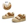Zapatillas de Piel Genuina Forradas de Piel para Mujer 2025 Invierno Nuevos Zapatos de Algodón de Suela Gruesa Cálidos Versátiles Cierre Mágico Zapatos Blancos para Mujer